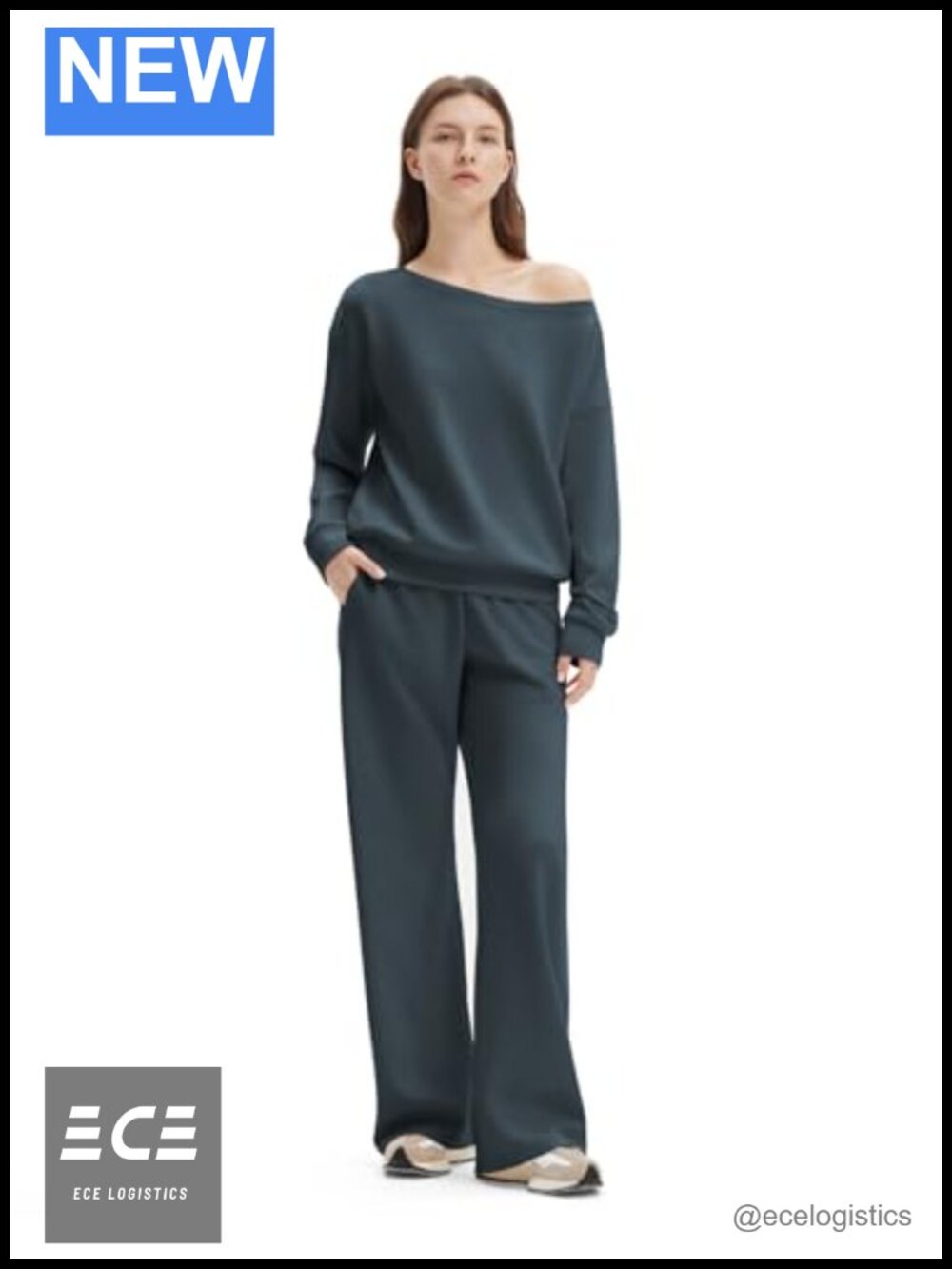 Women 2 Piece Lounge Set Off Shoulder Sweatshirt Wide Leg Sweatpants Modal